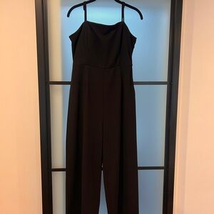 miami Black Spaghetti-Strap Wide-Leg Jumpsuit